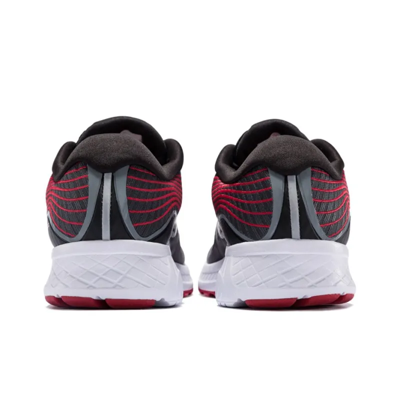 Saucony Ride ISO Cushioned Slip Resistant Abrasion Resistant Low Top Running Shoes Men's Black Red-3