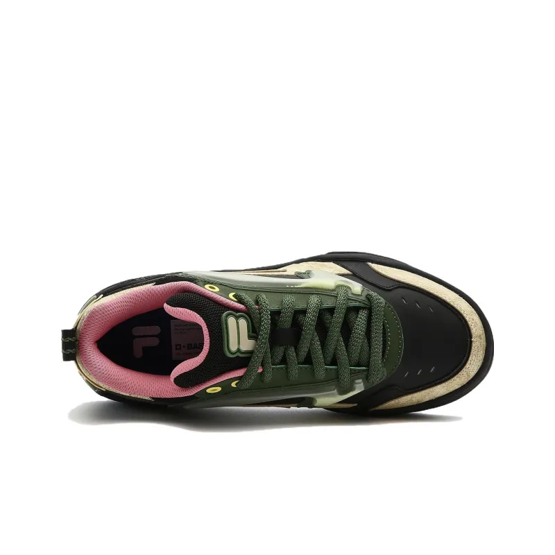 FILA FUSION Desperado Low Top Skate Shoes 'Black Green Beige' Women's-2
