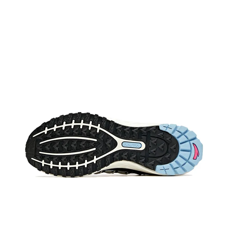 ANTA Running Shoes Women's Low Top Ivory White/Hyper Blue/Black-4