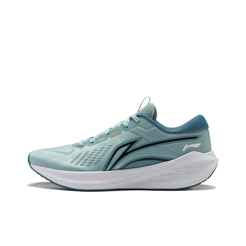 LiNing Wave V2 Cushioning, Slip Resistant, And Abrasion Resistant Low Top Running Shoes Men's Stone Cyan Gray-0