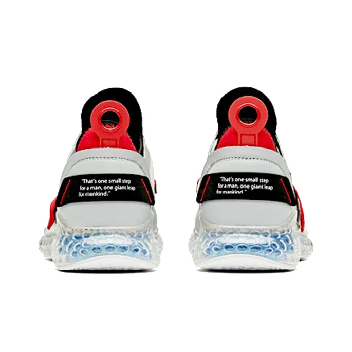 Anta Cushioning Breathable Lightweight Low-Top Running Shoes Men's Silver White-4