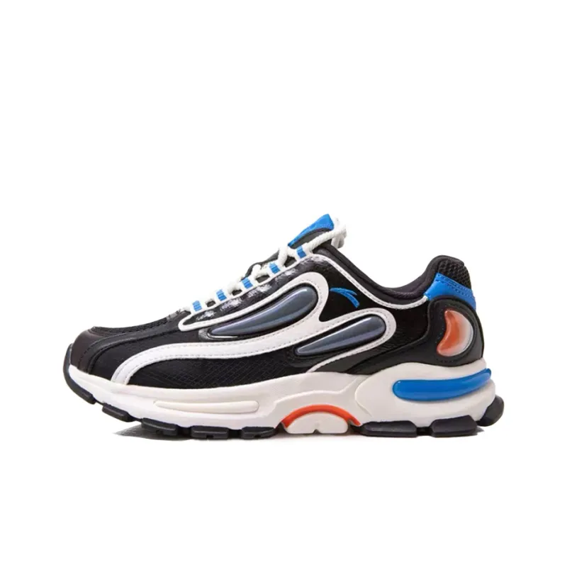 Anta Cushioning, Wear Resistant Low Top Running Shoes Men's Black Blue-0