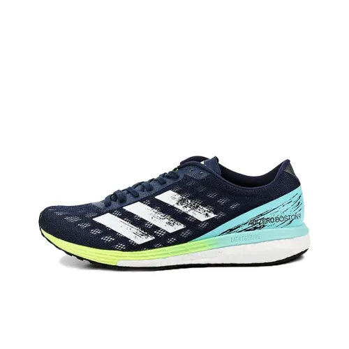 Adidas Adizero Boston 9 Running Shoes Women's Low-Top Blue/White/Yellow