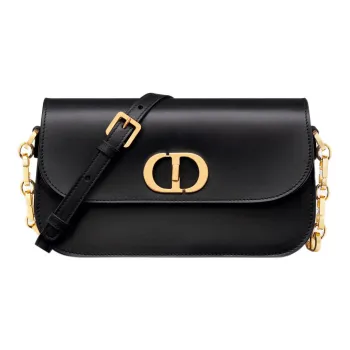 DIOR 30 Montaigne Smooth Cow Leather Shoulder Bag, Crossbody Bag Trumpets Women's Black