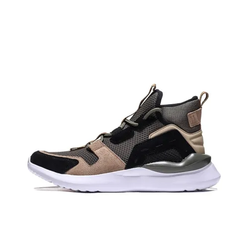 LINING Running Shoes Unisex Mid-Top Olive Green/Bronze Mist Yellow