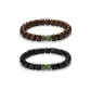 Bamboo Beaded Bracelet Couple's 1 Pair (Black+Brown)