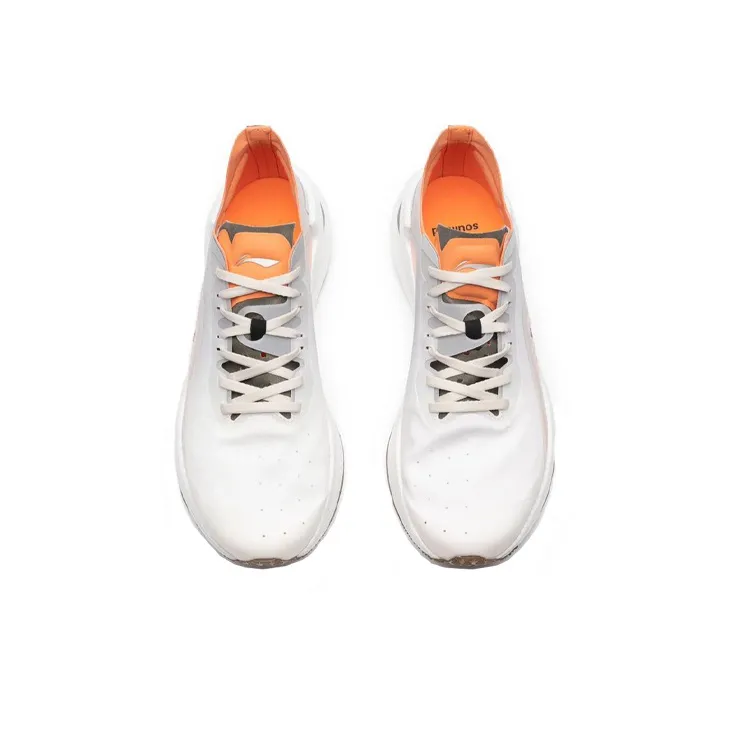 Soulland x LiNing Jueying Cushioning Anti Slip And Wear Resistant Running Shoes White Orange-3