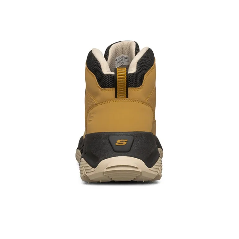 Skechers ARCH FIT D'LITES Wear Resistant Coverage Impact Resistant High Top Running Shoes Men's Wheat Yellow Black-3