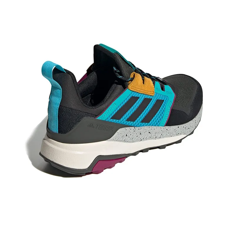 Adidas Terrex Trailmaker Slip Resistant Mid Top Casual Running Shoes Men's Black Blue Yellow-3