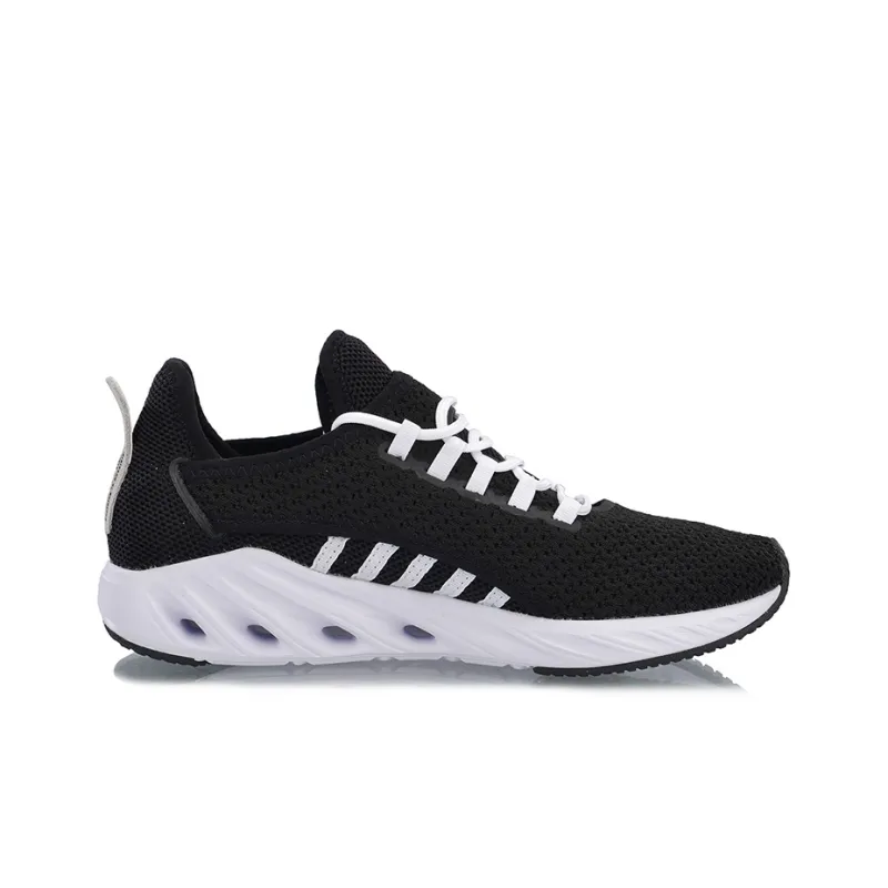 LINING Half Air Cushion Running Shoes Women's Low Top Black/White-1