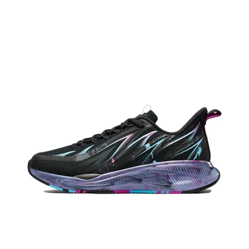 XTEP Windfire 23 Cushioned Wear-Resistant Breathable Low-Top Running Shoes Women's Black Blue