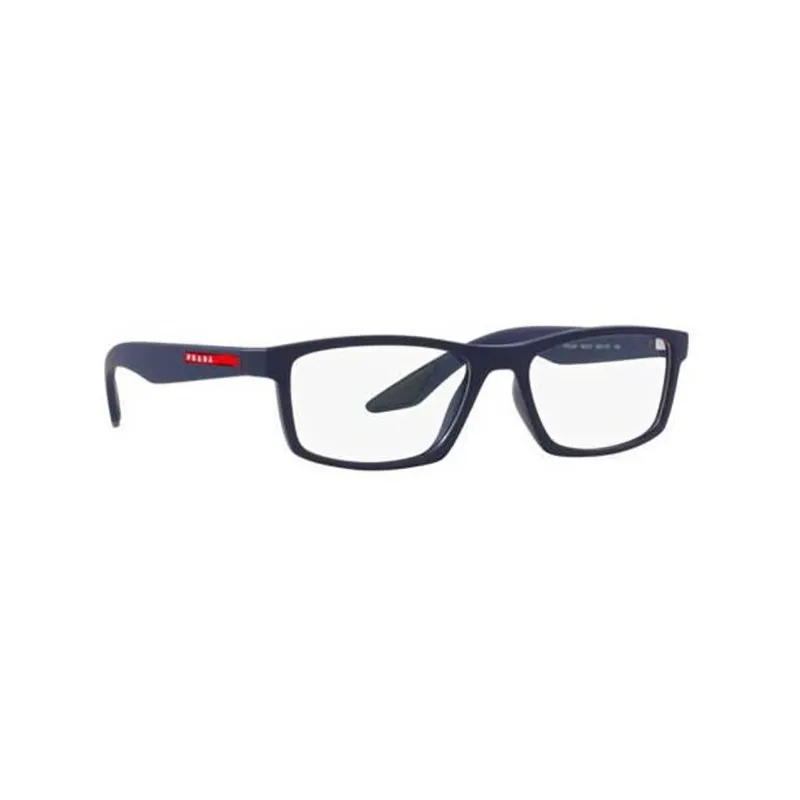PRADA Metal Rectangular Eyeglass Frames Men's Blue-1
