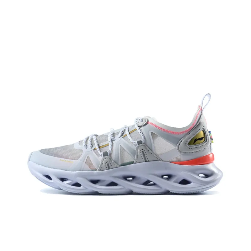 LiNing Li Ning Arc Cushioned Wear Resistant Slip Resistant Low Top Running Shoes Men's Gray-0