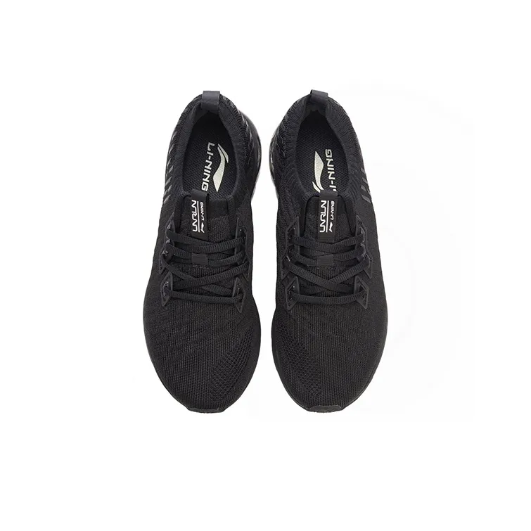 LiNing Arc Cushioning Anti Slip Wear Resistant Breathable Lightweight Rebound Low Top Running Shoes Women's Black-3