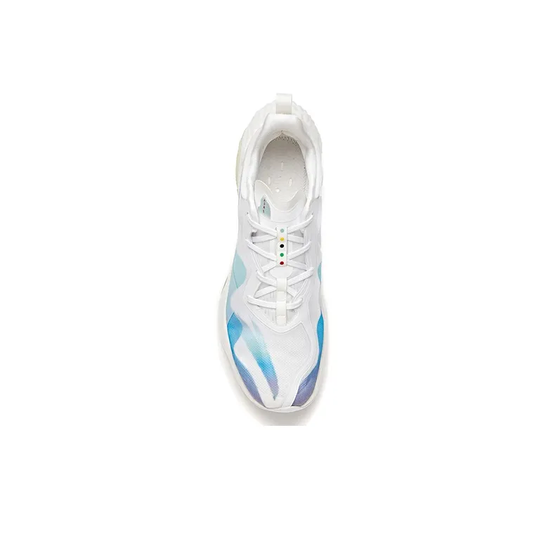 Anta Cushioning Breathable Wear-Resistant Coverage Slip-Resistant Low-Top Running Shoes Men's White Green-2