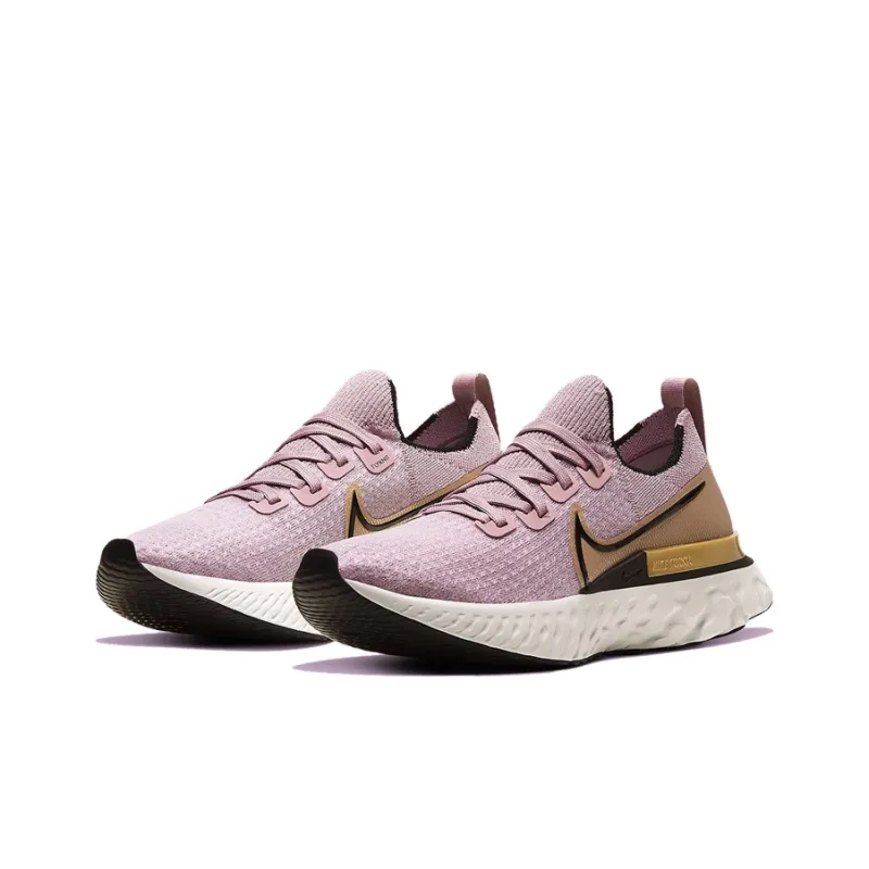 Nike React Infinity Run Flyknit Plum Fog Metallic Gold Women's-2