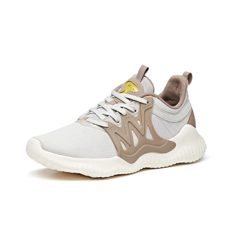 Anta Running Collection Cushioning, Slip Resistant, And Abrasion Resistant Low Top Running Shoes Men's Brown White-1
