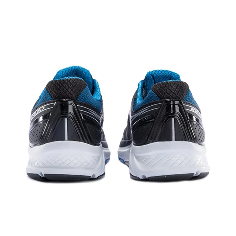 Saucony Echelon 7 Cushioned Slip-Resistant Lightweight Low-Top Running Shoes Men's Black Blue-3