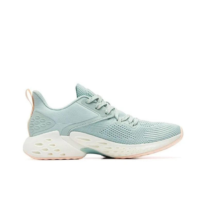 Anta Wormhole Technology Cushioned Slip Resistant Low Top Running Shoes Women's Pea Green-1
