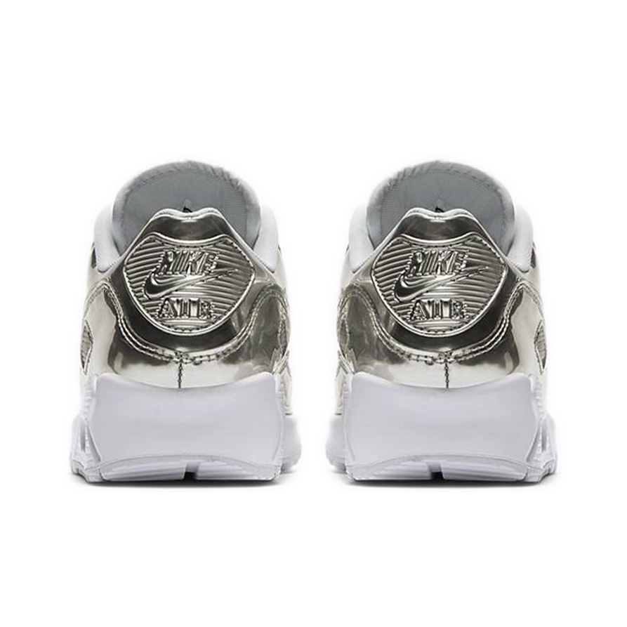 公式正規品!★ AIR MAX 90 LLIC SILVER 2020 (W) Nike Air Max 90 Premium LTR Silver Metallic White Liquid 7Y