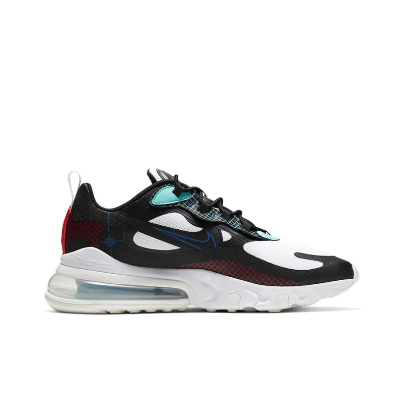 Nike Air Max 270 Cushioned Slip-Resistant Coverage Lightweight Low-Top Running Shoes Men's Black White Blue-1
