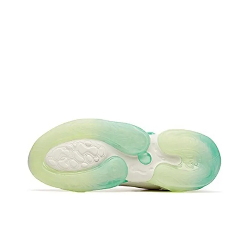 Anta Cushioning Coverage Support Balance Low Top Running Shoes White Green-5