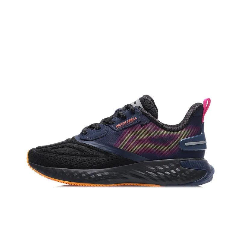 LiNing Cloud 5 V Shield Shock Absorbers Low Top Running Shoes Women's Black Orange-0