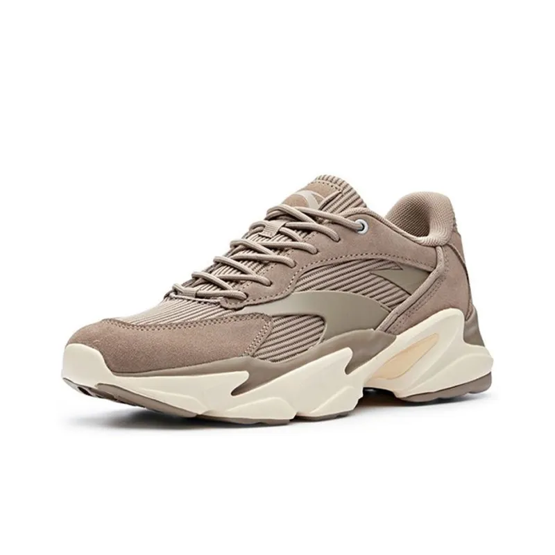 Anta Shock Absorbers With Slip Resistant Features Low Top Running Shoes Men's Brown Gray-2