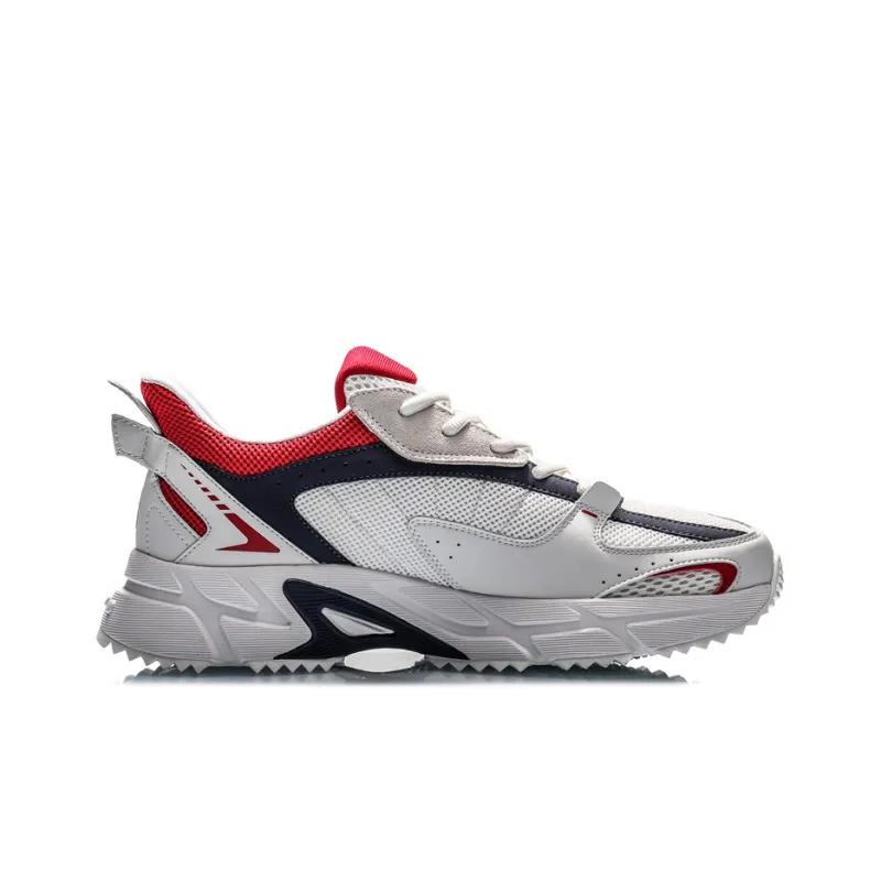 LiNing Low Top Running Shoes Men's White Blue Red-1