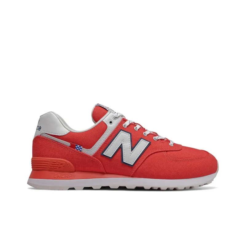New Balance NB 574 Low Top Running Shoes Unisex Red White D Width-1