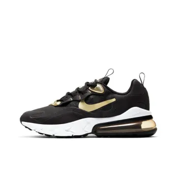 Nike Air Max 270 React Black Metallic Gold Star GS