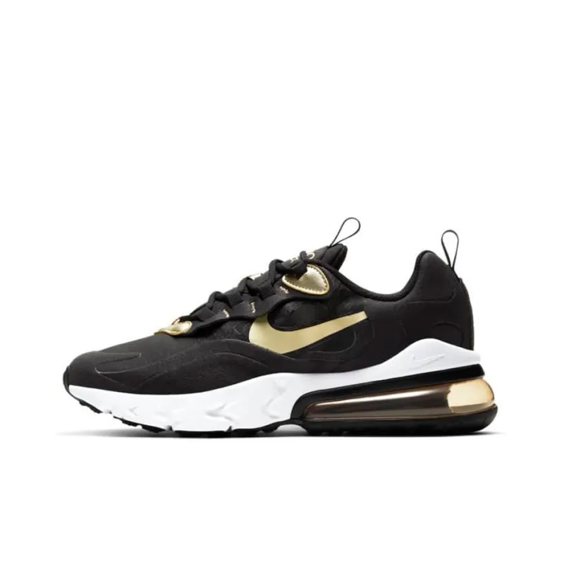 Nike Air Max 270 React Black Metallic Gold Star GS-0
