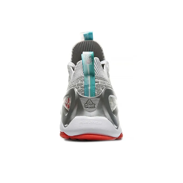 People's Daily x PEAK Abrasion Resistant Breathable Low Top Running Shoes Men's White Gray-3