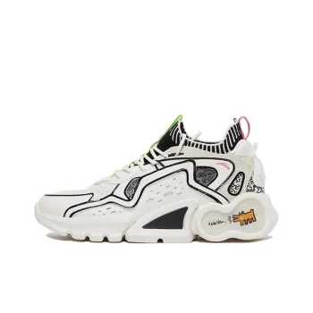 Keith Haring x Anta Cushioned Slip Resistant Abrasion Resistant Mid Top Running Shoes Men's White Black