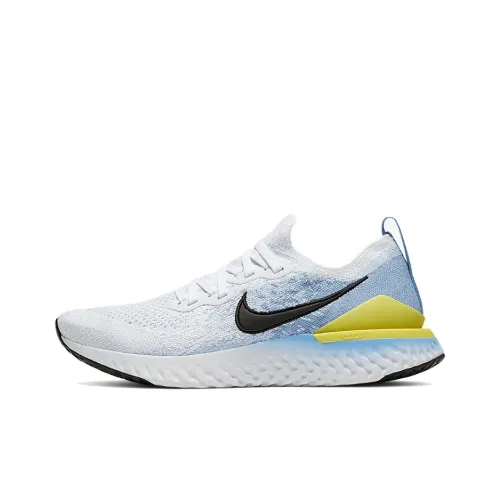 Nike Epic React Flyknit 2 Running Shoes Women's Low-Top Blue/Yellow