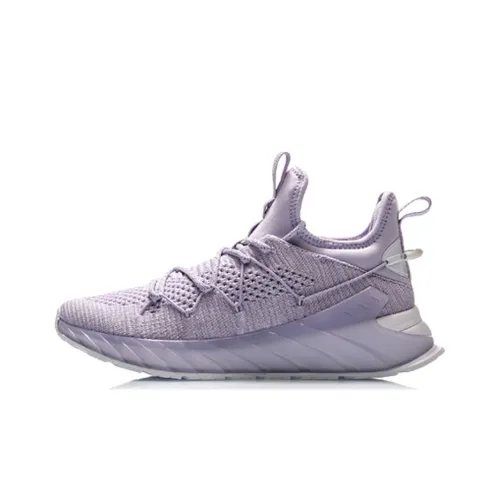 LiNing Cushioning Mid-Top Running Shoes Women's Bad Little Purple