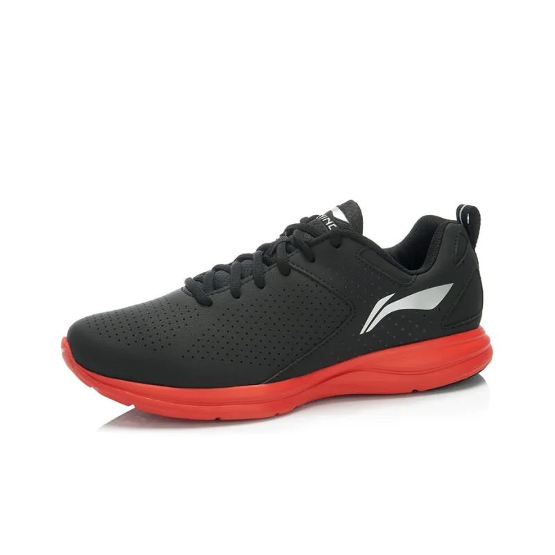 LiNing Cushioned Anti-Slip And Wear-Resistant Lightweight Low-Top Running Shoes Unisex Black Red-1