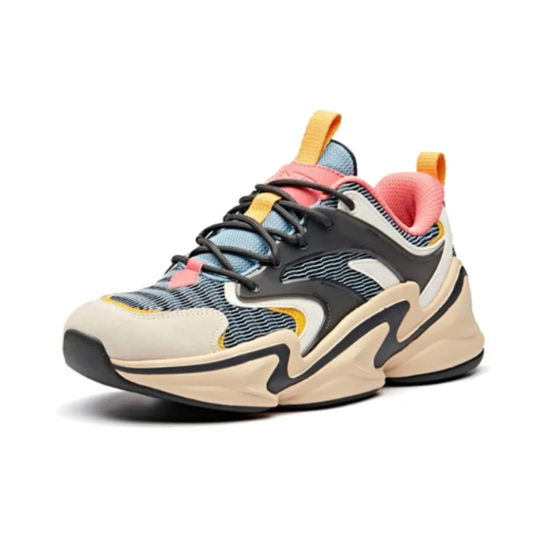 Anta Girlish Heart Cushioning Anti Slip And Wear Resistant Low Top Running Shoes Women's Beige Black Green-1