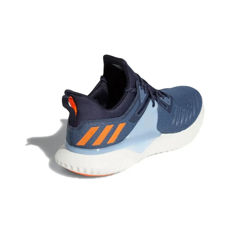 Adidas AlphaBounce Beyond 2 Anti Slip Wear Resistant Low Top Marathon Running Shoes Men's Blue Orange White-3