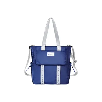NAUTICA Nylon Tote Bag Shopping Bag Shoulder Bags Regular Unisex Royal Blue/Gray/Brown