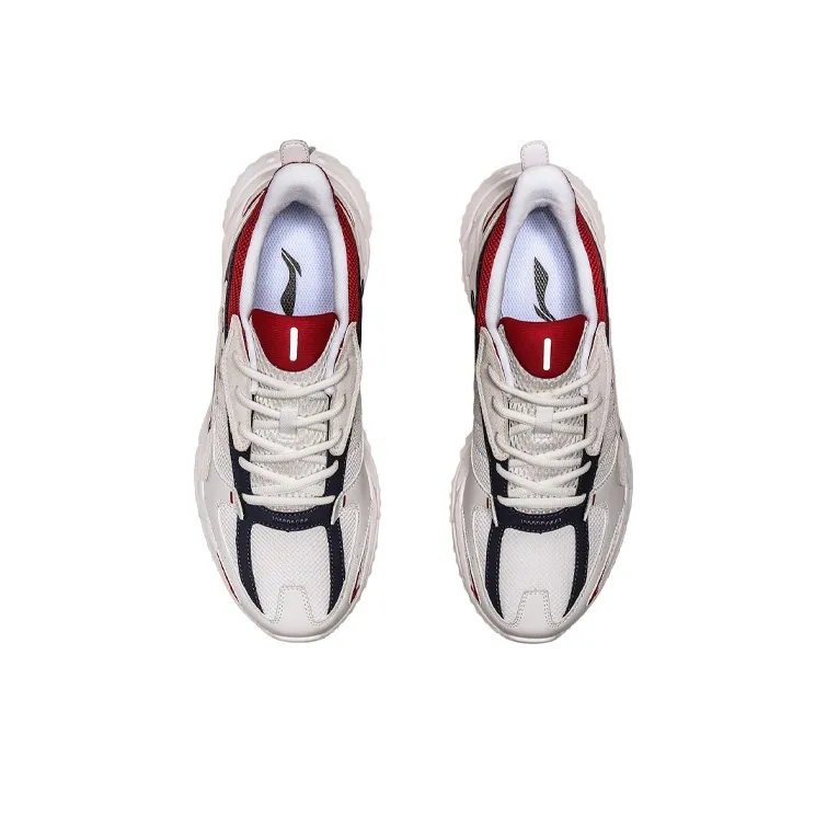 LiNing Low Top Running Shoes Men's White Blue Red-3