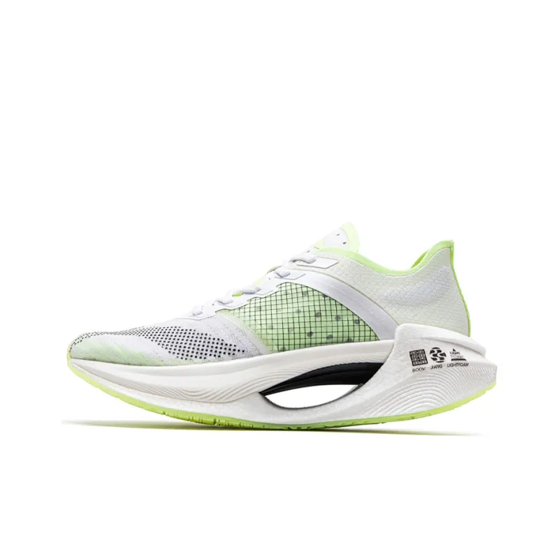 LiNing Jueying Essential Cushioning Rebound Breathable Coverage Lightweight Low Top Running Shoes Women's White Green-0