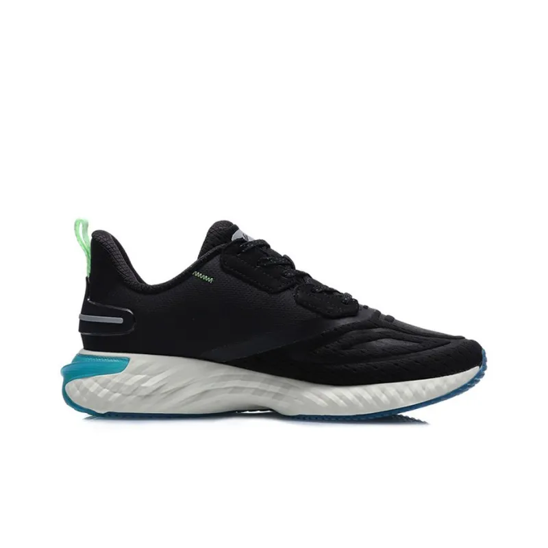 LiNing SHIELD Cushioned Anti-Slip Wear-Resistant And Water-Resistant Low-Top Running Shoes Men's Black White Blue-1