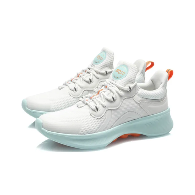 LiNing EazGo Comfortable Collection Cushioning Anti Slip And Wear Resistant Low Top Running Shoes Women's White Blue-2