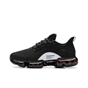 Anta Nebula Low Top Running Shoes Women's Black White Full Length Air Cushion