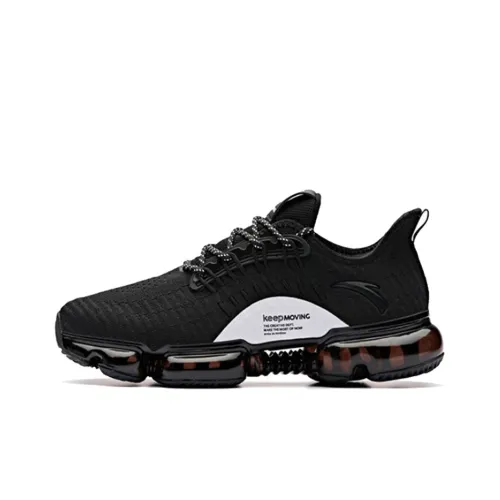 Anta Nebula Low Top Running Shoes Women's Black White Full Length Air Cushion