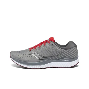Saucony Guide 13 Slip Resistant Support Lightweight Low Top Casual Running Shoes Men's Gray Red