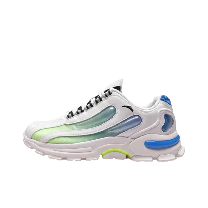 Anta Shock Absorbers With Slip Resistant And Abrasion Resistant Properties Low Top Running Shoes Men's White Green Blue-0