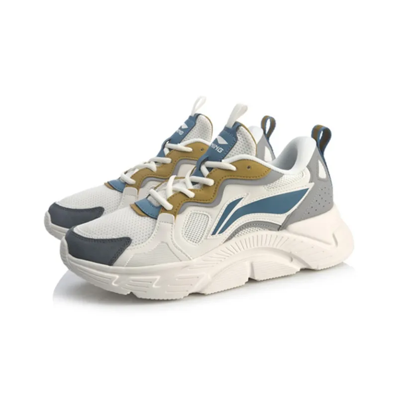 LiNing Shock Absorbers With Slip Resistant And Abrasion Resistant Properties Low Top Running Shoes Men's White Gray-2