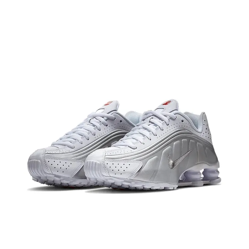 Nike Shox R4 White Metallic Silver GS-2